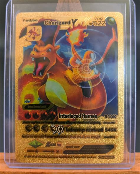 charizard v lv 92 hp 522 gold|Charizard V gold for sale.